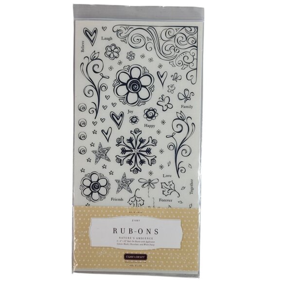 Close to My Heart Rub Ons Z1097 Nature's Ambience 3 Sheets with Applicator NEW - Picture 1 of 5